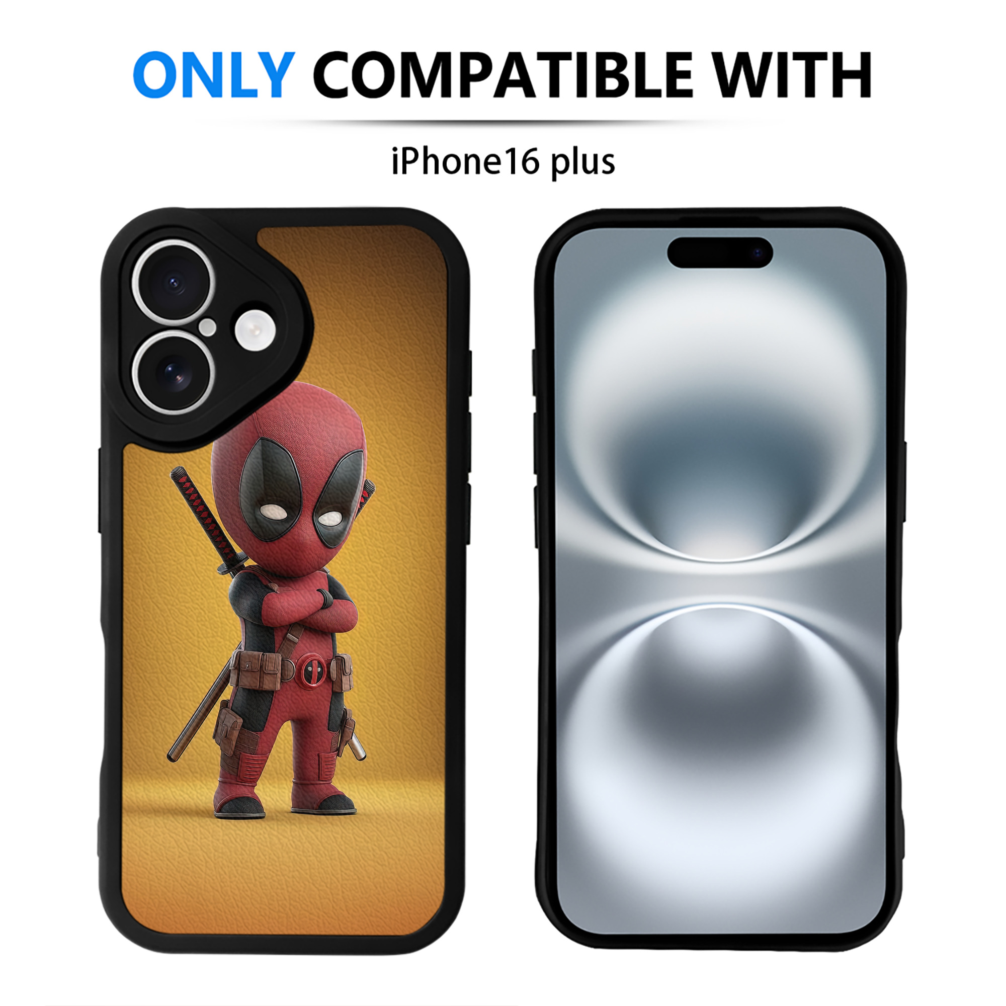 （画像用） Deadpool デッドプール 【iPhone 16シリーズ対応】シリコンスマホケース（レザー調） 材質：シリコン